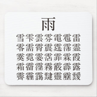 Rain and Rain Cap Kanji Mouse Pad