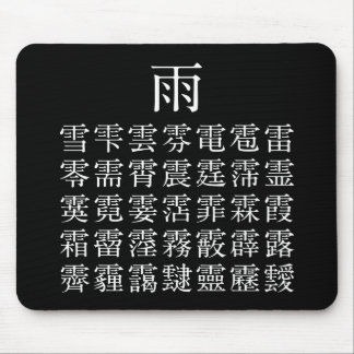 Rain and Rain Cap Kanji Mouse Pad