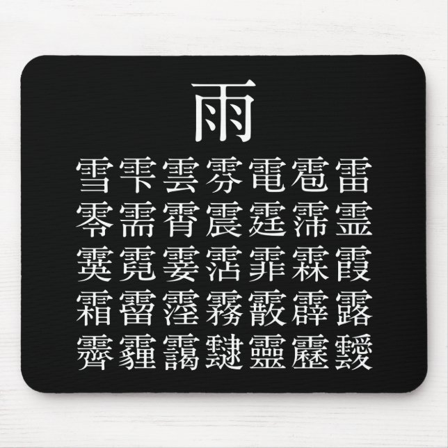 Rain and Rain Cap Kanji Mouse Pad (Front)