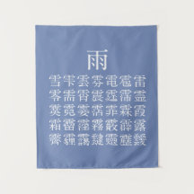 Rain and Rain Cap Kanji