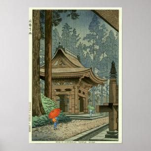 Rain at Enryakuji Temple Asano Takeji Shin Hanga Poster