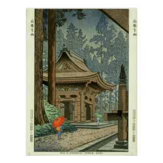 Rain at Enryakuji Temple Shin Hanga Print