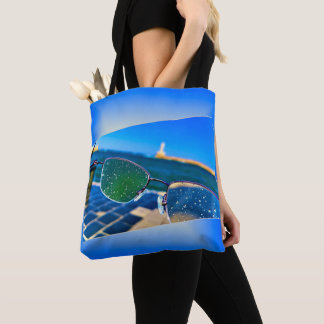 Rain at sea tote bag