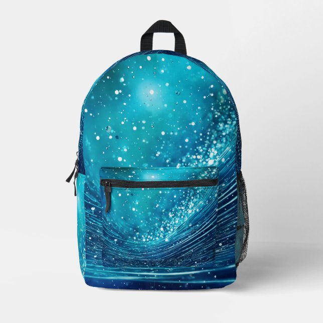 Rain blue printed backpack (Front)