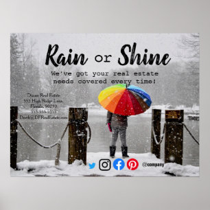 Rain clients referral real estate marketing sell p poster