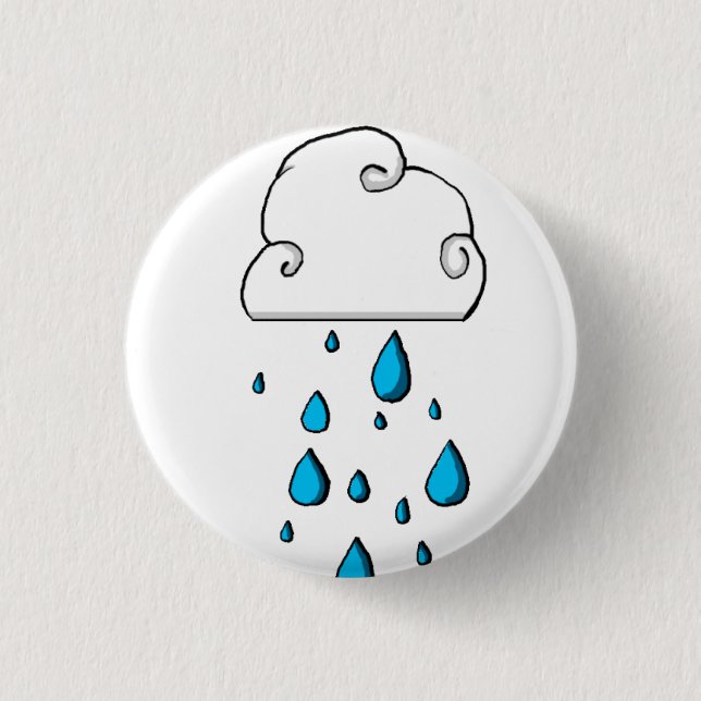 rain cloud 1 inch round button (Front)
