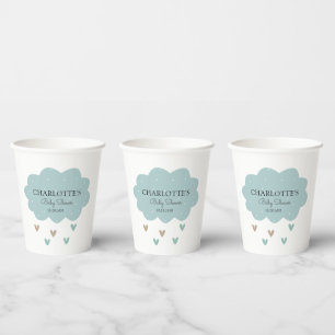 Rain Cloud Baby Shower Blue Paper Cups