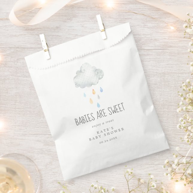 Rain Cloud Boy Babies are Sweet Favour Bag (Clipped)