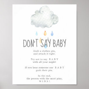 Rain Cloud Boy Don't Say Baby Game Sign