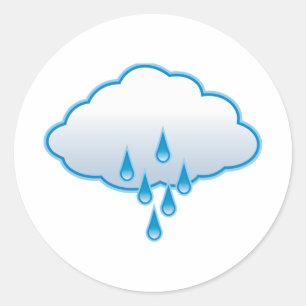 Rain Cloud Classic Round Sticker