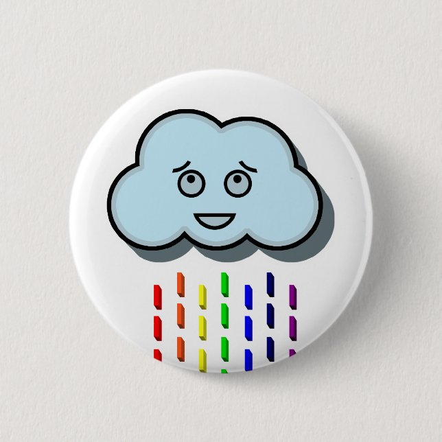 Rain Cloud Finds Relief 2 Inch Round Button (Front)
