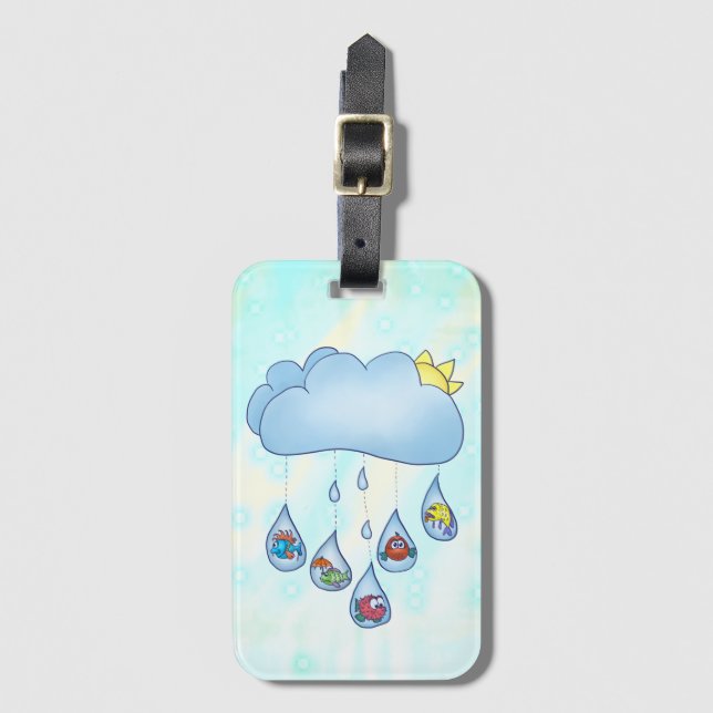 rain cloud  luggage tag (Front Vertical)