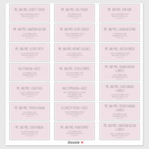 Rain Cloud Pink Baby Shower Guest Address Labels