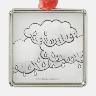 Rain Clouds Metal Ornament