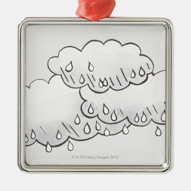 Rain Clouds Metal Ornament (Front)