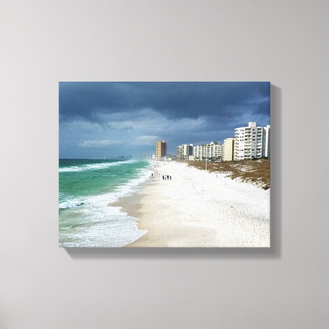 Rain Clouds Over Beach Canvas Print (Front)