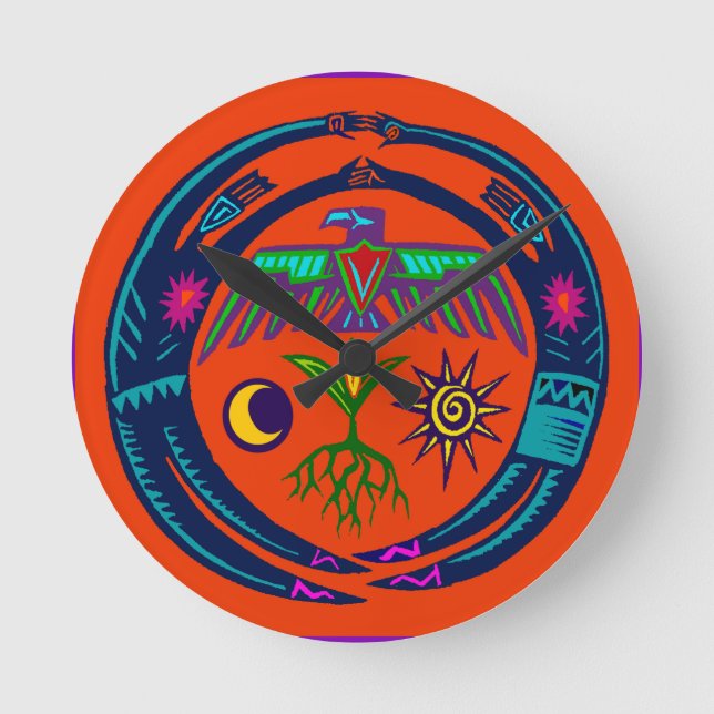 Rain Dance Round Clock (Front)