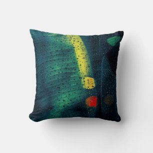 Rain Dotted Green Throw Pillow