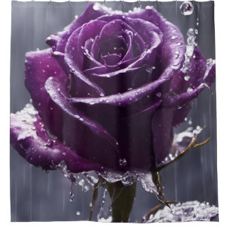 “Rain-Drenched Purple Rose"
