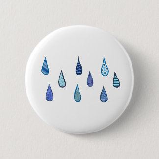 Rain Drops 2 Inch Round Button