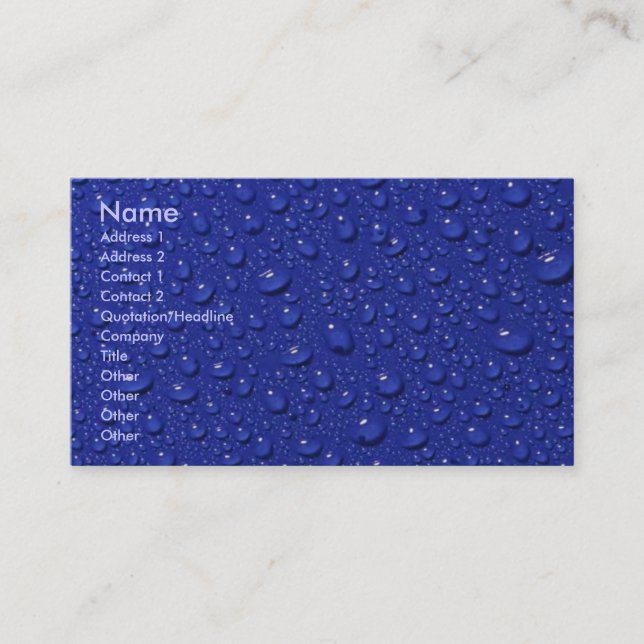 Rain Drops Business Card (Front)