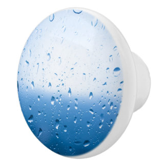 Rain drops on a window ceramic knob
