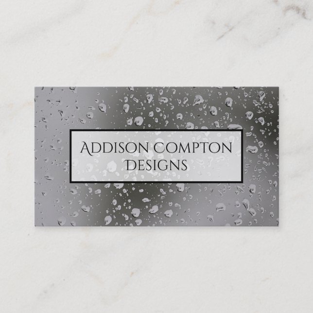 Rain Drops on Window Design Business Card (Front)