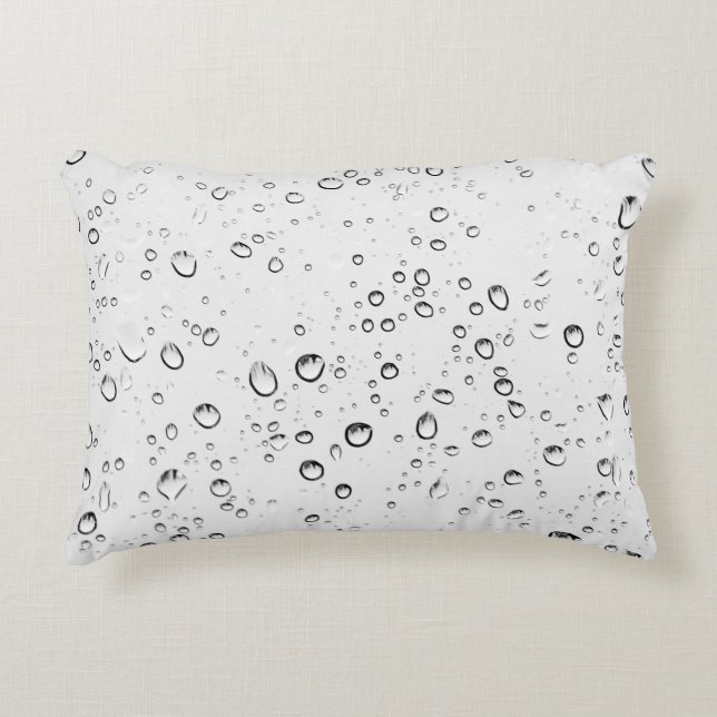 Rain drops rainy wet droplets accent pillow (Front)