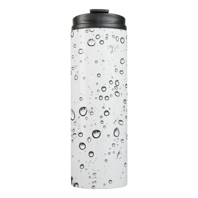 Rain drops rainy wet droplets thermal tumbler (Front)