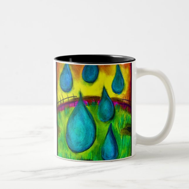 Rain Drops Two-Tone Coffee Mug (Right)
