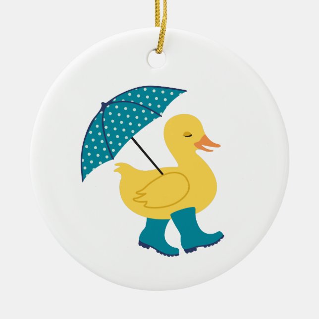 Rain Duck Ceramic Ornament (Front)