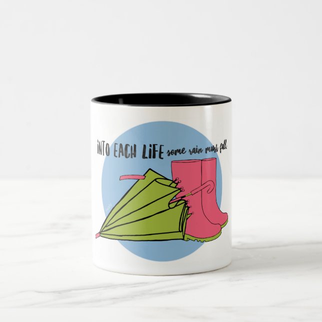 Rain Fall 11 oz Two-Tone Mug (Center)