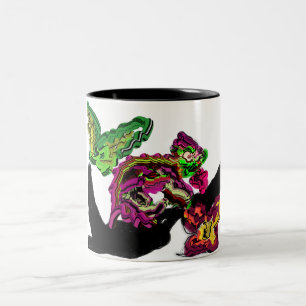 Rain forest Chameleon fun Two-Tone Coffee Mug