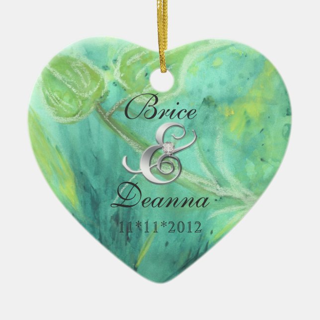 Rain Forest Haze Silver Wedding Favor Ornament (Front)
