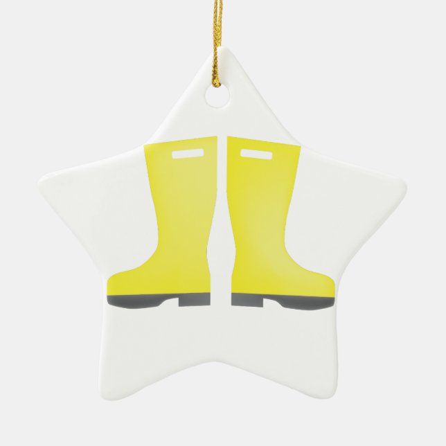 Rain Galoshes Ceramic Ornament (Front)
