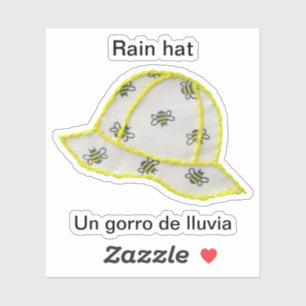 Rain hat/Un gorro de lluvia Sticker