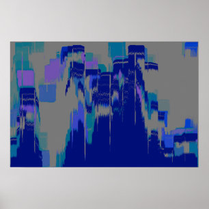 "Rain Hitting Window" Geometric Art Poster