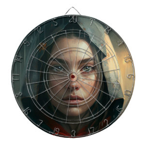 Rain hood girl dartboard