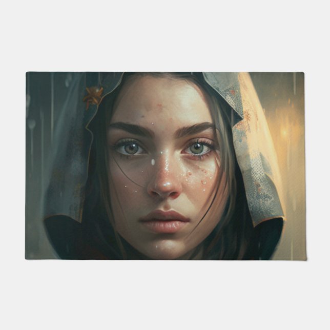 Rain hood girl doormat (Front)