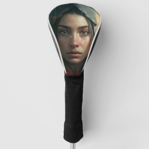Rain hood girl golf head cover
