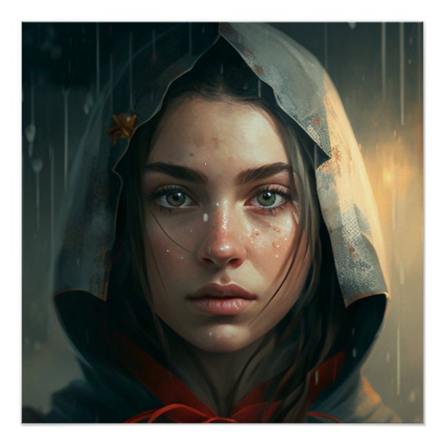 Rain hood girl poster (Front)