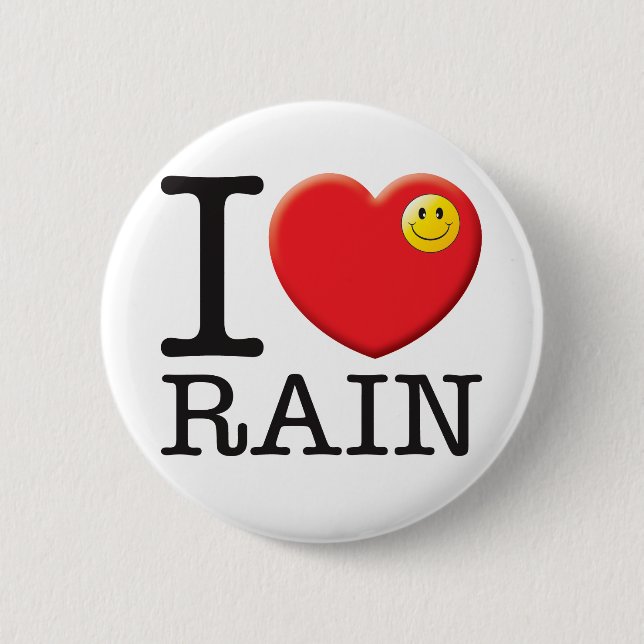 Rain Love 2 Inch Round Button (Front)