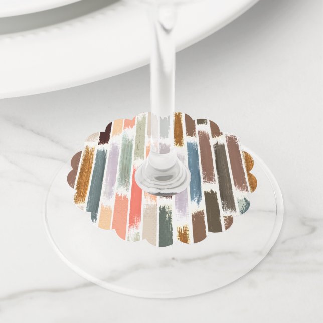 Rain of colours 2 wine glass tag (Close Up)