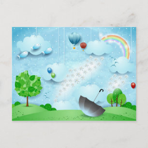 Rain of Flowers Postcard