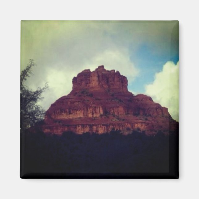 Rain on Bell Rock in Sedona Magnet (Front)