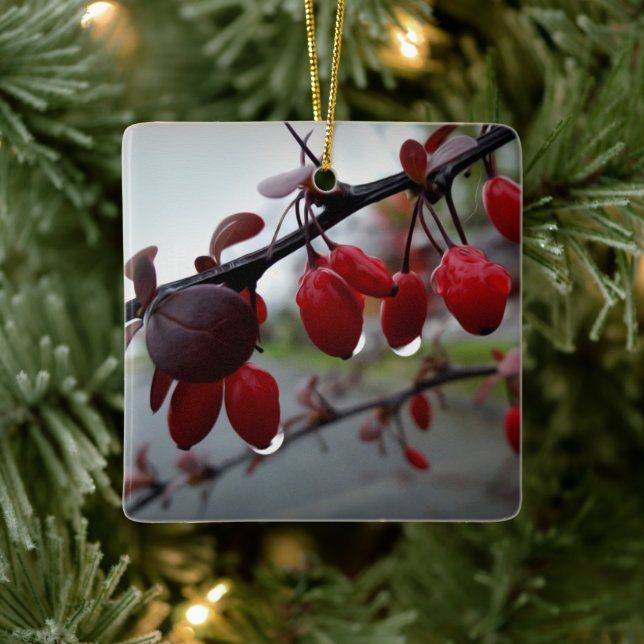 Rain on twig ceramic ornament (Tree)