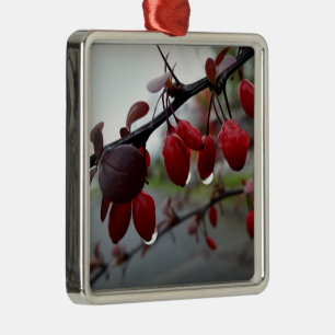 Rain on twig metal ornament