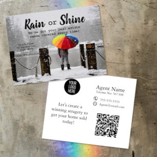 Rain or Shine Real estate marketing referral  Postcard