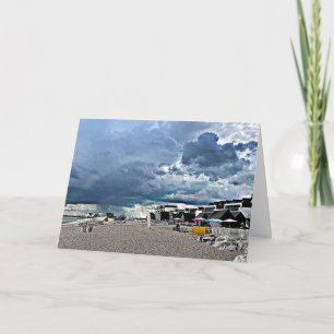 Rain over Hythe Fisherman's Beach Blank Card