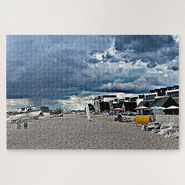 Rain over Hythe Fisherman's Beach  Jigsaw Puzzle (Horizontal)